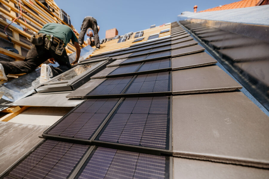 Installation Solardachziegel