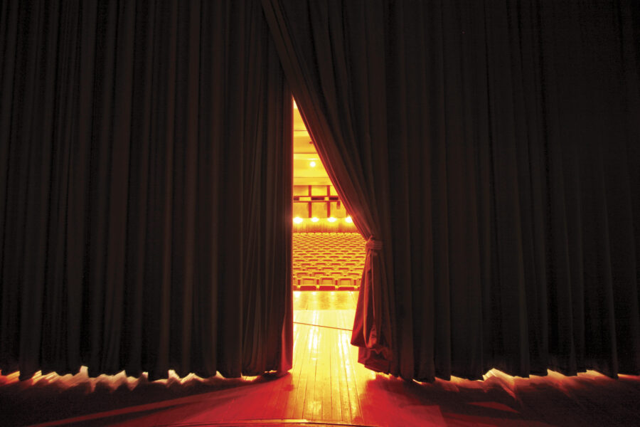 Moving Stage Curtains, as seen as Actors on Stage.