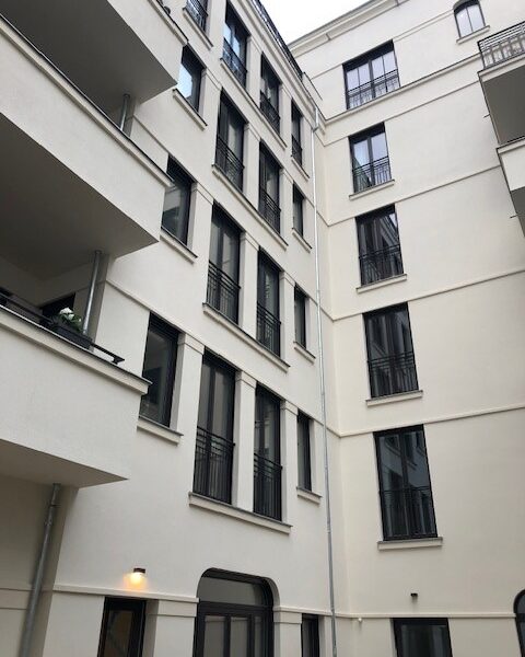 Fassadengestaltung Neubau Innenhof